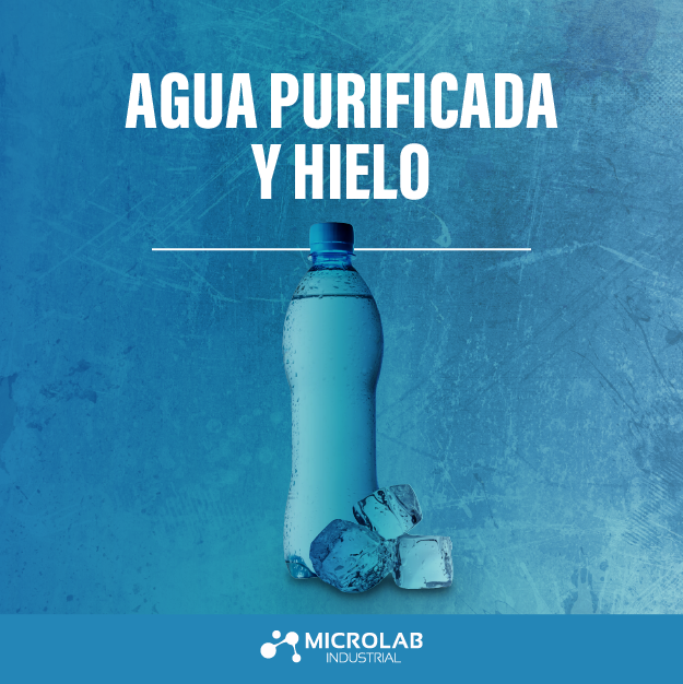Agua purificada y hielo